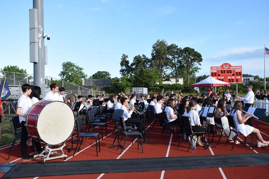 The Connetquot High School band and senior chorus both provided musical interludes during the annual commencement exercises.